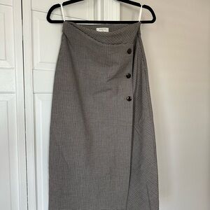 Babaton Gray Midi Wrap Skirt Professional Style